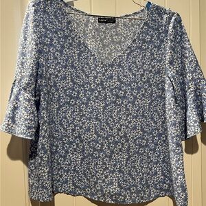 SHEIN Blue Floral Women's Top